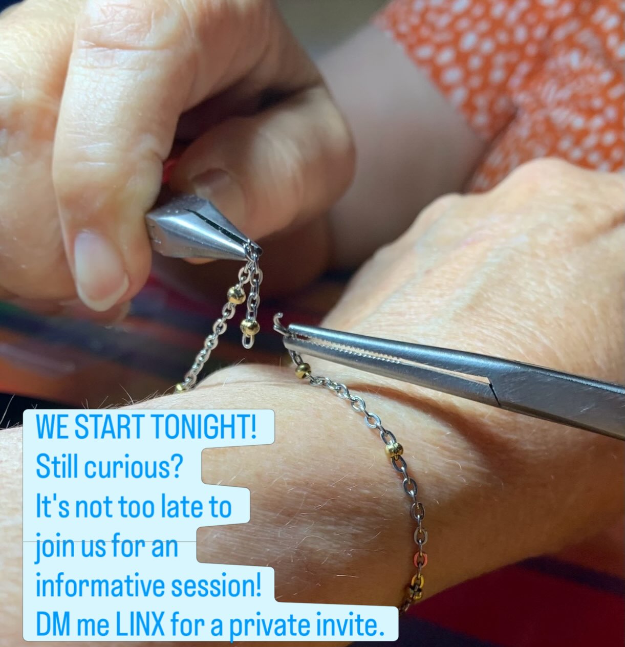 WE START TONIGHT! 
Still curious? 
It’s not too late to join us for an 
informative session!
DM me LINX for a private invite.
